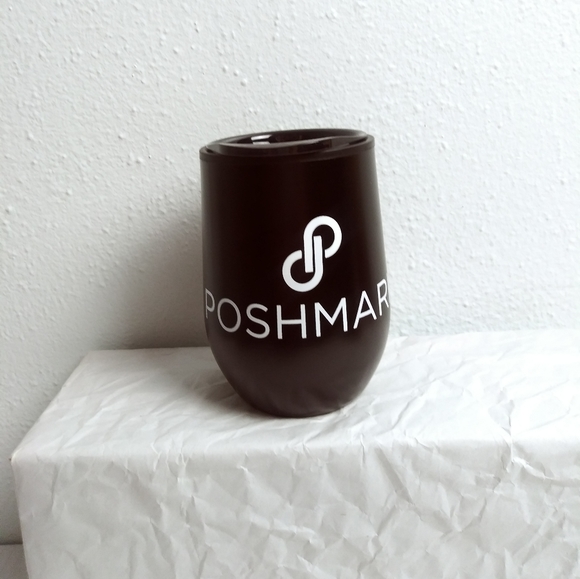 Original From POSHMARK Back Stainless Steel Wine Tumbler 10 Oz Hot/Cold Drink - Picture 1 of 16